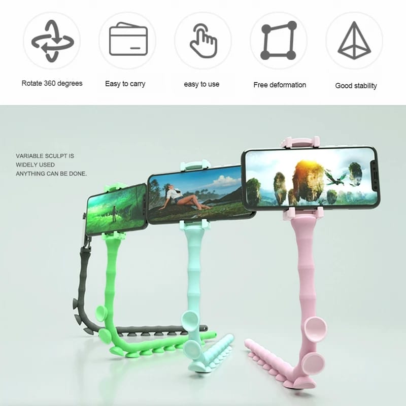 Portable Caterpillar: Ultra-Flexible Phone Holder - NightBug.pk