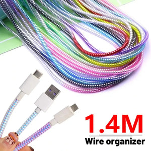 Multicolor Spiral Cable Protector (Pack of 3 Pcs) - NightBug.pk