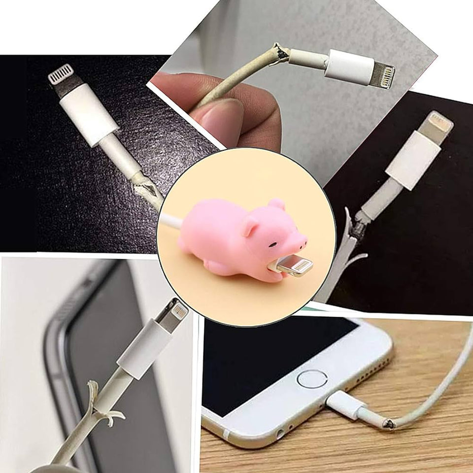 3 Pcs Cute Animal Bite Charging Cable Protector - NightBug.pk