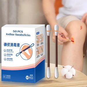 Iodine-Infused Cotton Swabsticks for Wound Care