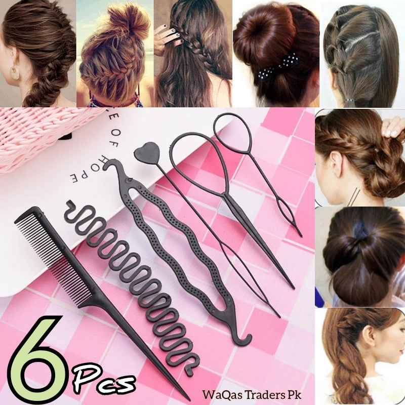 6PCS HAIRSTYLE BRAIDING TOOLS (PAIR OF 2) - NightBug.pk