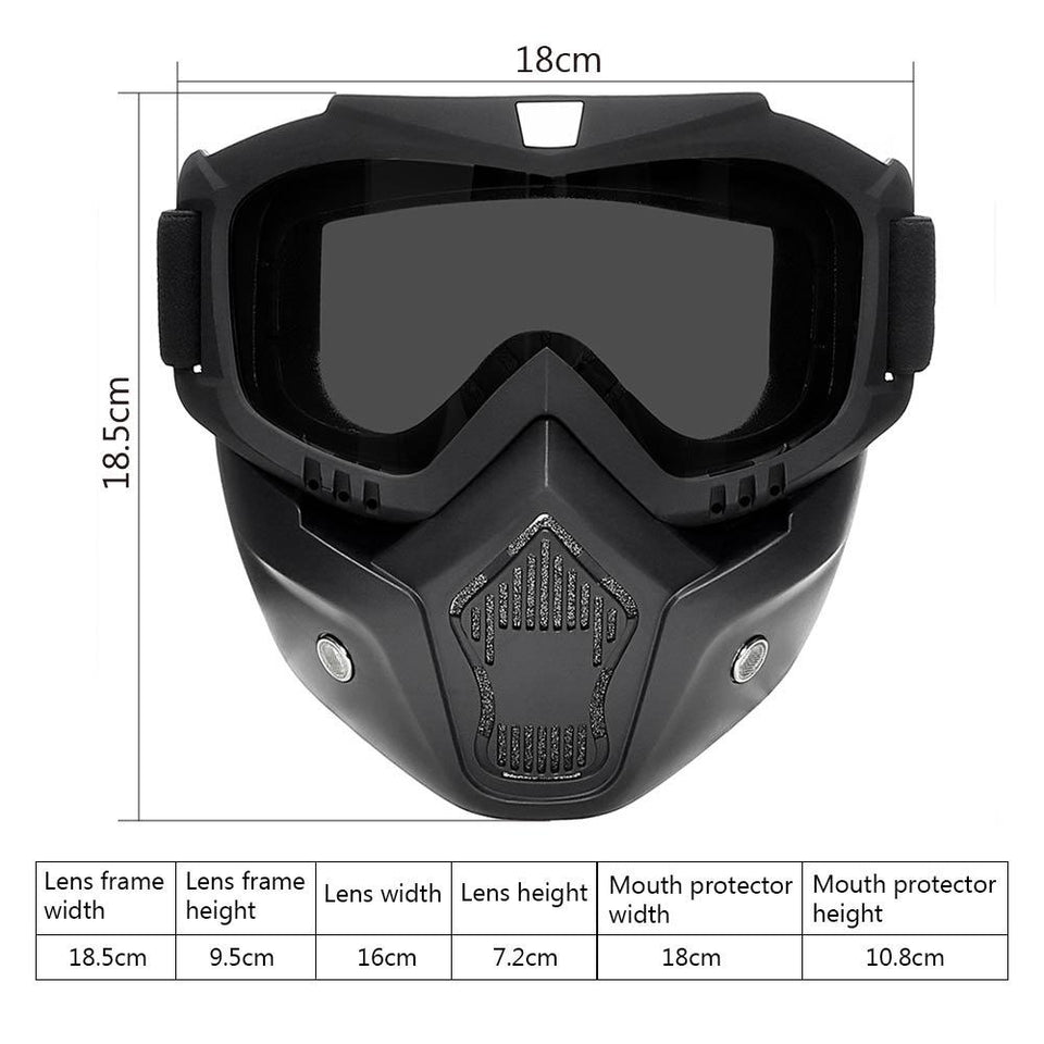 Ultimate Face Helmet Mask with Goggles - NightBug.pk