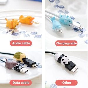 3 Pcs Cute Animal Bite Charging Cable Protector - NightBug.pk