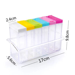 Multicolor Masala Storage Box (Pack of 6 Pcs)