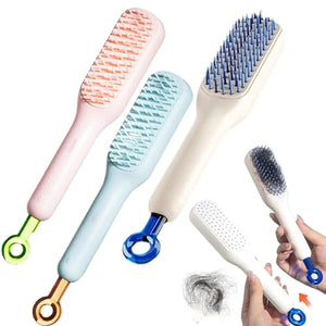 One-Push Self-Cleaning Hair Comb - NightBug.pk