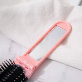 Portable 2-in-1 Hair Brush with Mirror - NightBug.pk