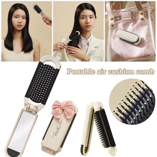 Portable 2-in-1 Hair Brush with Mirror - NightBug.pk